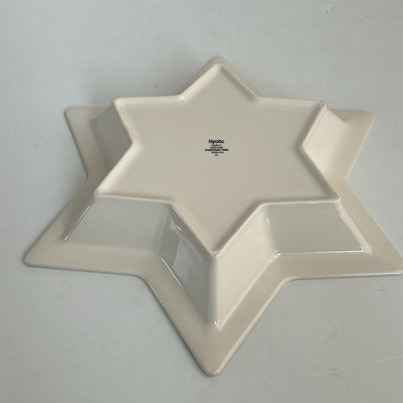 Spode Christmas Tree England star shape serving dish hors d’oeuvres plate cream - Picture 6 of 16
